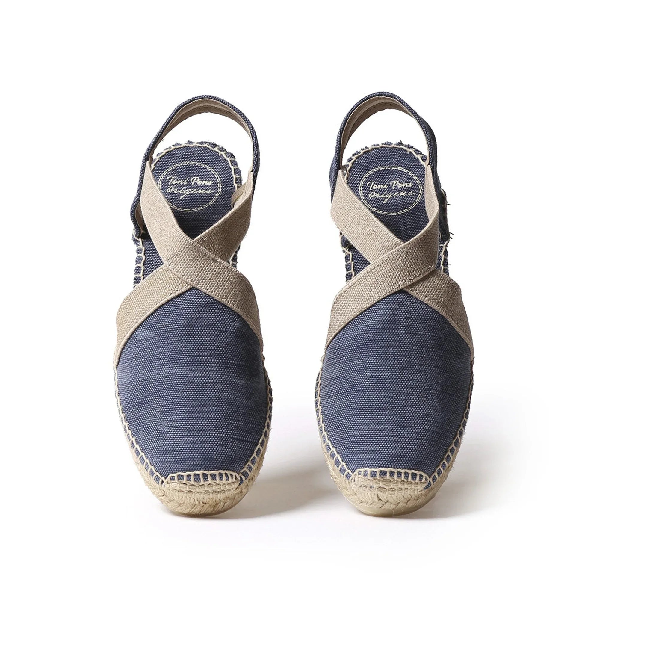 Toni Pons Verdi Women's Navy Canvas Platform Wedge Espadrille Heels - Gomix Brands Outlet